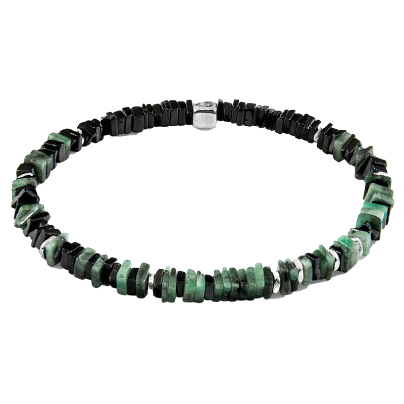 Green Emerald Innot Silver and Stone Bracelet