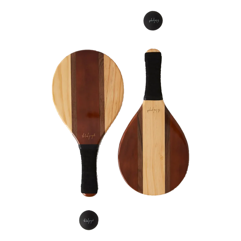 Wooden Paddle Bat & Ball Set