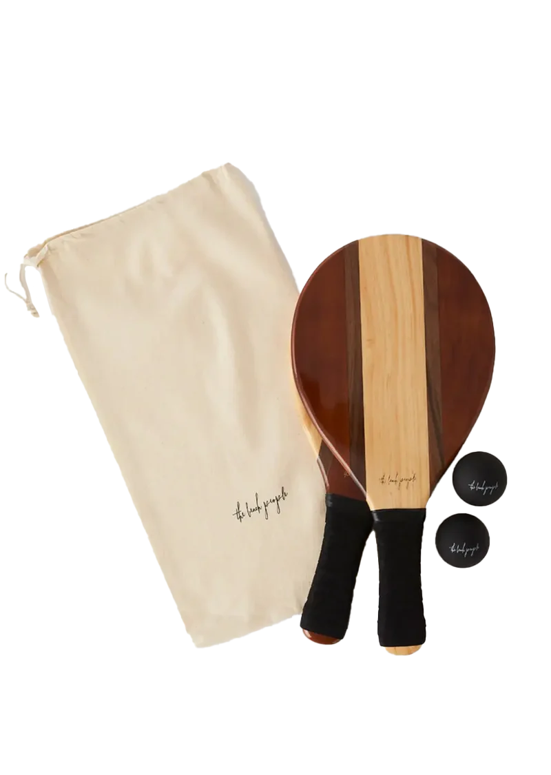 Wooden Paddle Bat & Ball Set