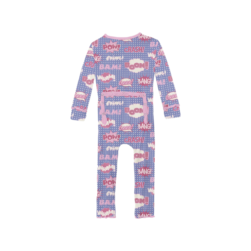 Print Muffin Ruffle Coverall with Zipper