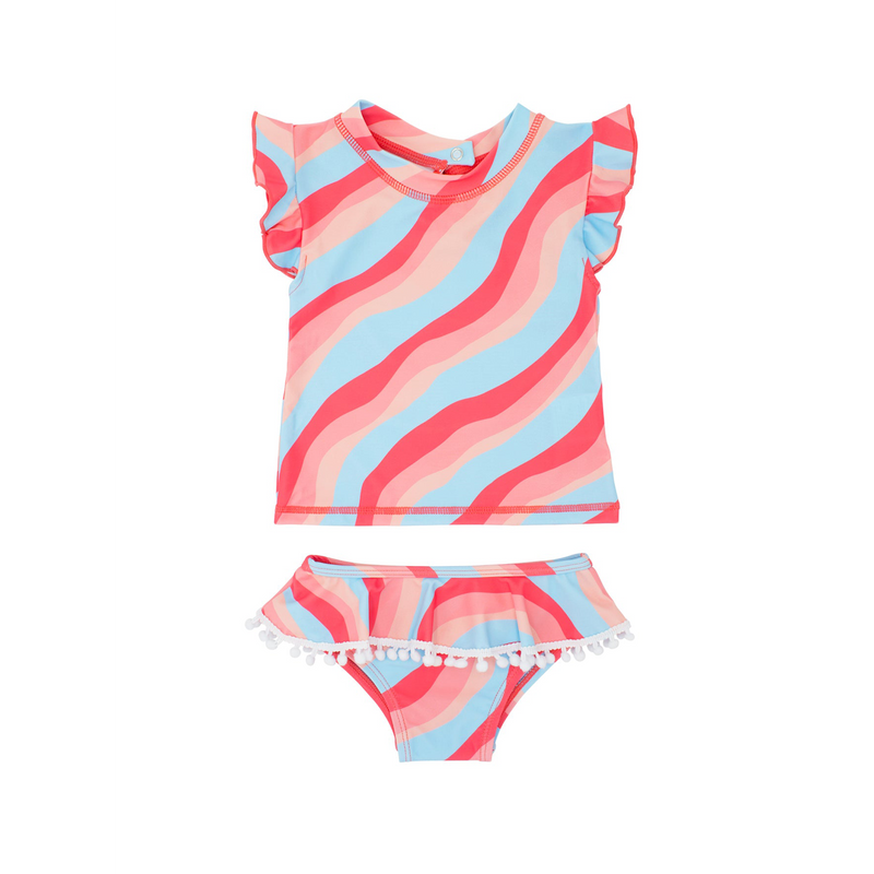 Seashell Baby Ruffle Swim Set