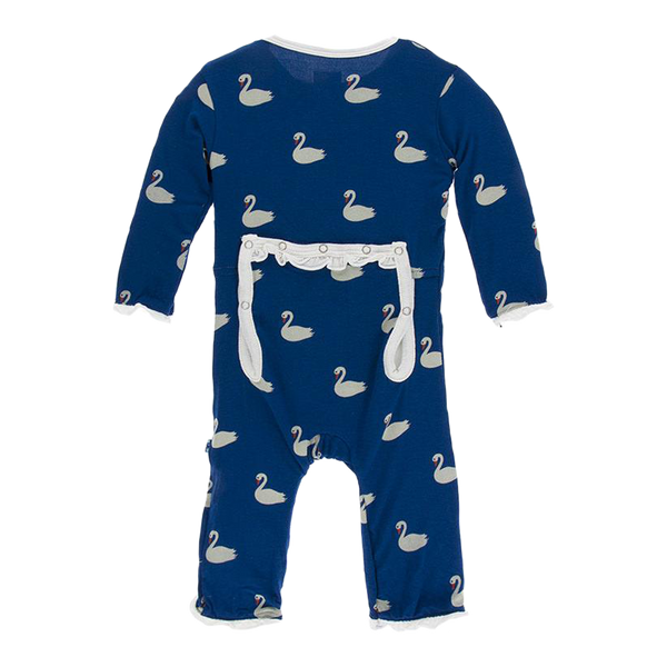 Print Muffin Ruffle Coverall with Snaps